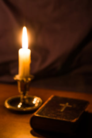 Candle and Bible